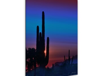 Saguaro Cactus Sunrise Print Arizona Desert Photography Superstition Mountains Wall Art Sonoran Desert Decor