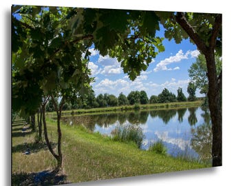 New Mexico Lake Reflection Print, Calm Water Landscape Wall Art Nature Photography
