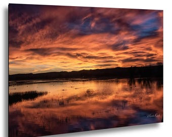 Bosque Del Apache Sunset Print: New Mexico Wetland Landscape Photography Wall Art