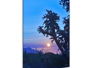 Superstition Mountains Sunrise Print: Arizona Desert Landscape, Saguaro Cactus Photography