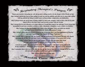 Respiratory Therapist Prayer Art Print Nurse Holding Hand Patient Photo Hospital Wall Decor