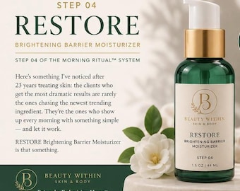 RESTORE Brightening Barrier Moisturizer | Dagelijkse gezichtscrème | Schoonheidsspecialiste Moisturizer | Natuurlijke gezichtscrème