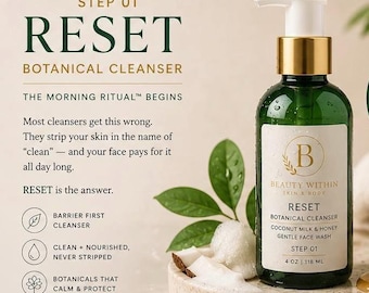 RESET botanische reiniger | Zachte gezichtswas met kokosmelk en honing | Schoonheidsspecialiste Huidverzorging | Morning Ritual-navulling stap 01