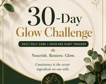 pdf-bestand voor 30 dagen glow-uitdaging | Huidverzorgingstracker downloaden | Gids voor glow-up-uitdagingen