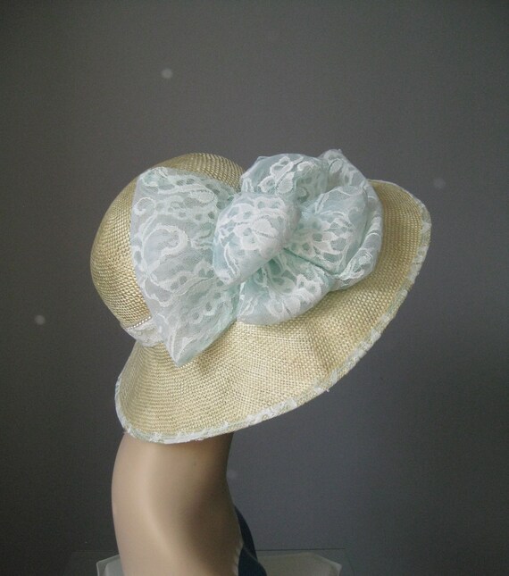 Wide Brim Straw Sunhat / Vtg 80s 90s / NOS Mysha N
