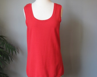 Sleeveless Sweater Vest / Vtg  90s/ Pendleton Ribbed Sleeveless Sweater / Red tank shell size M