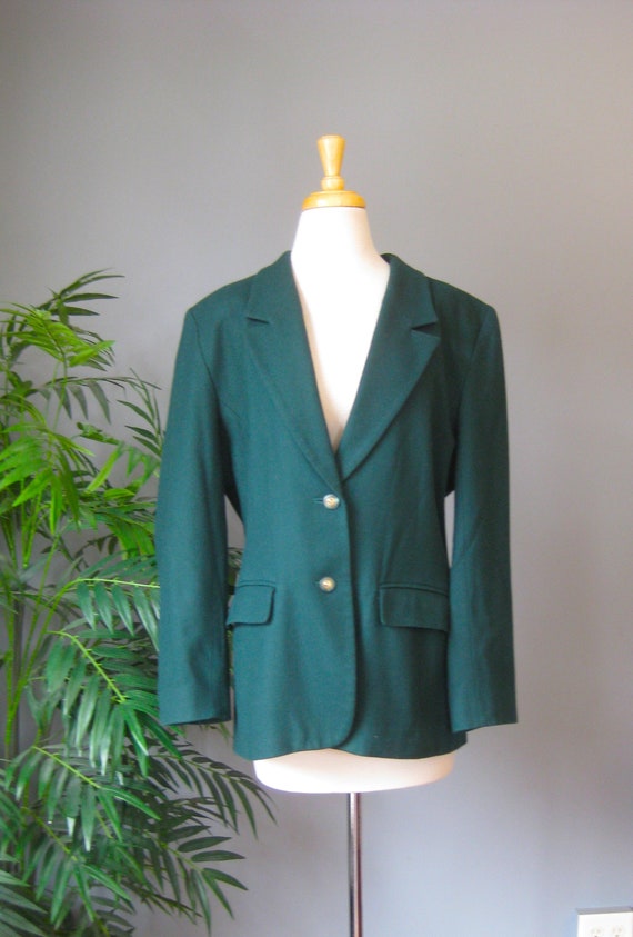 Pendleton Blazer / vtg 90s / Forest Green Wool Bla