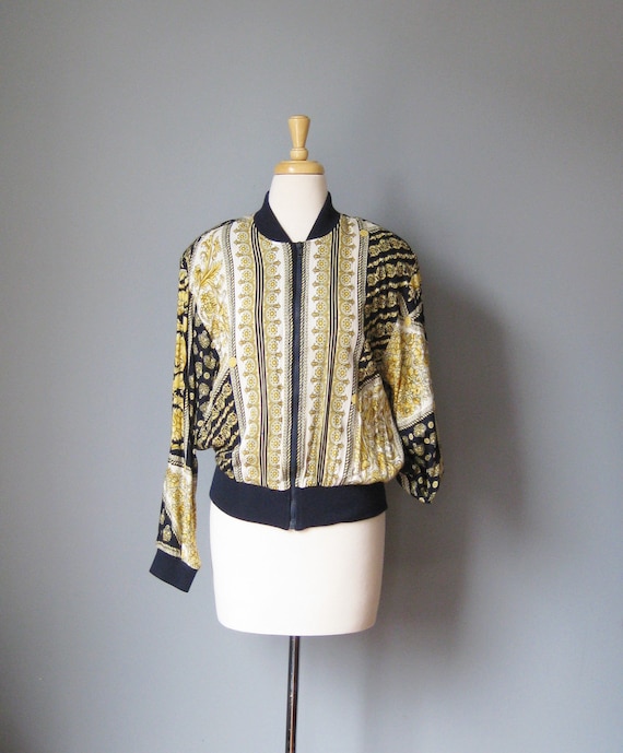 Baroque Windbreaker / Vtg 80s / Morningside Rayon