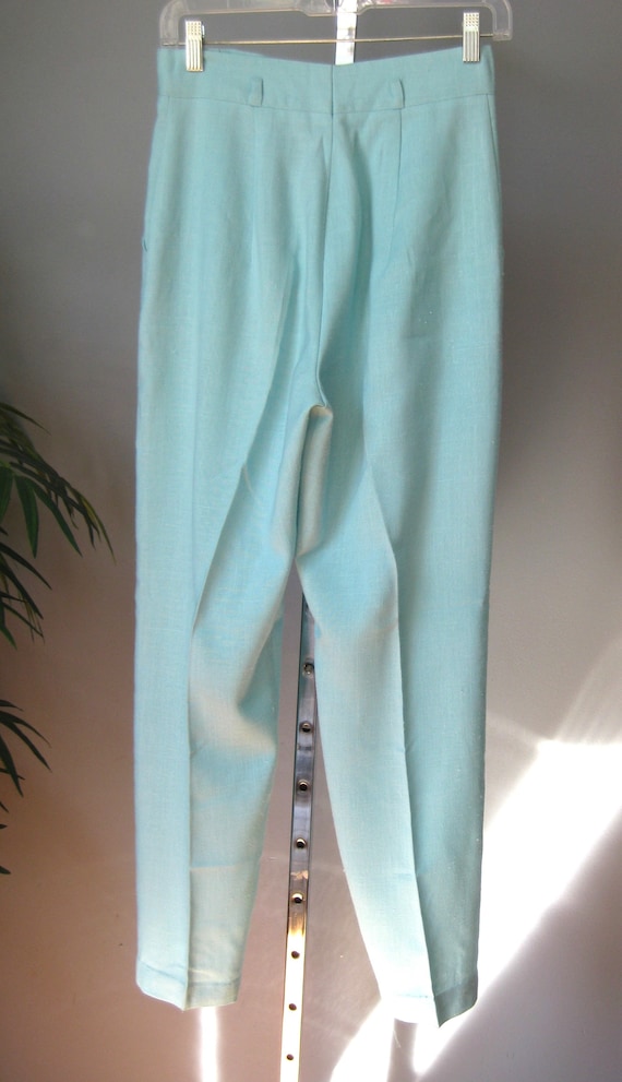 Tapered Trousers / Vtg 90s / Pastel Blue summer p… - image 2