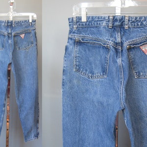 Guess Jeans / Vtg 80s / Georges Marciano Guess Jeans Baggy Tapered high waisted vintage blue jeans image 2