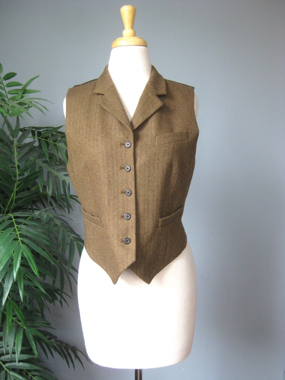 Brown Wool Vest / Vtg 00s / Ralph Lauren Brown Woo