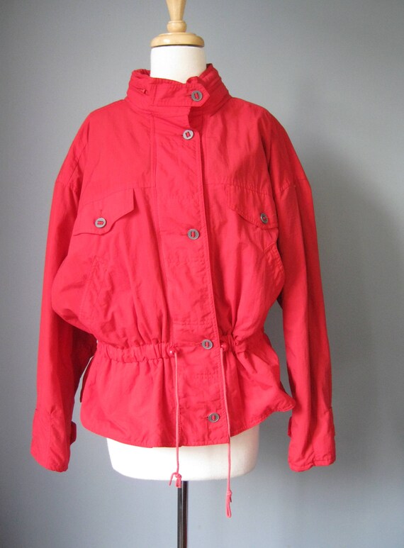 Retro Anorak / Vtg 80s / At Ease Red snowboard sk… - image 2