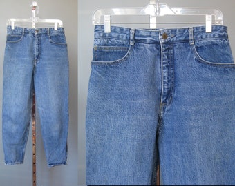 Guess Jeans / Vtg 80s / Georges Marciano Guess Jeans Baggy Tapered high waisted vintage blue jeans