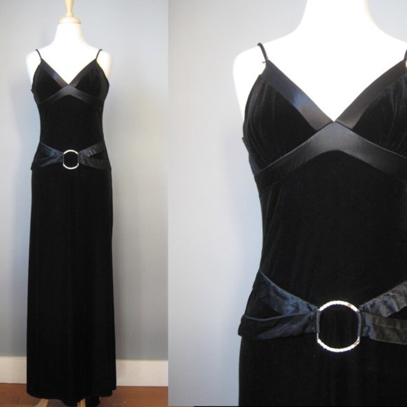 90s velvet slip dress