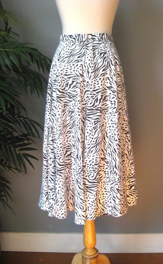 Animal Print Circle Skirt  / Vtg 80s / Handmade b… - image 4