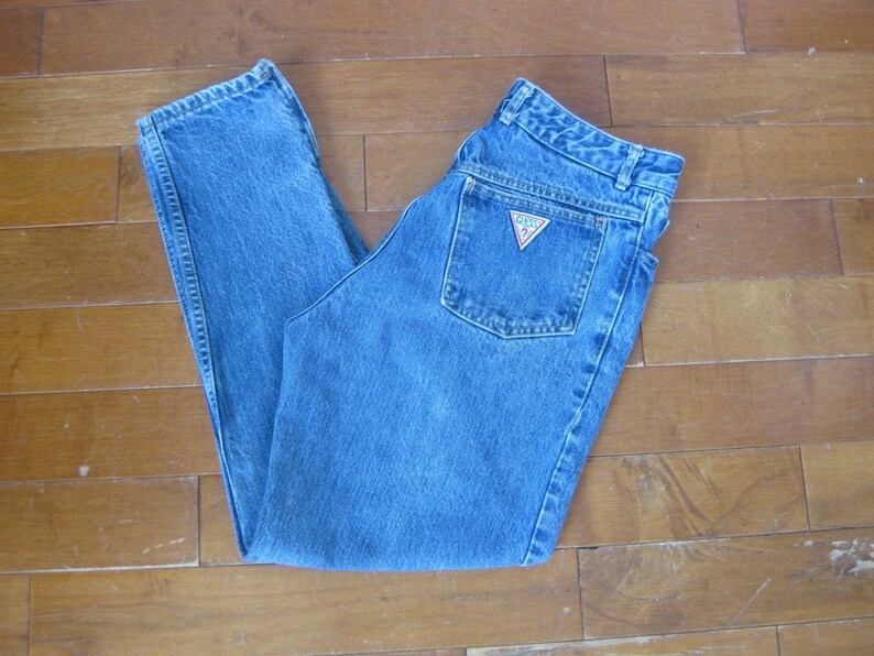 Guess Jeans / Vtg 80s / Georges Marciano Guess Jeans Baggy Tapered high waisted vintage blue jeans image 4