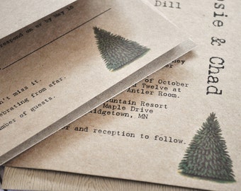 Christmas tree wedding invitation Rustic Tree Wedding Invitations Christmas Forest Trees Wedding