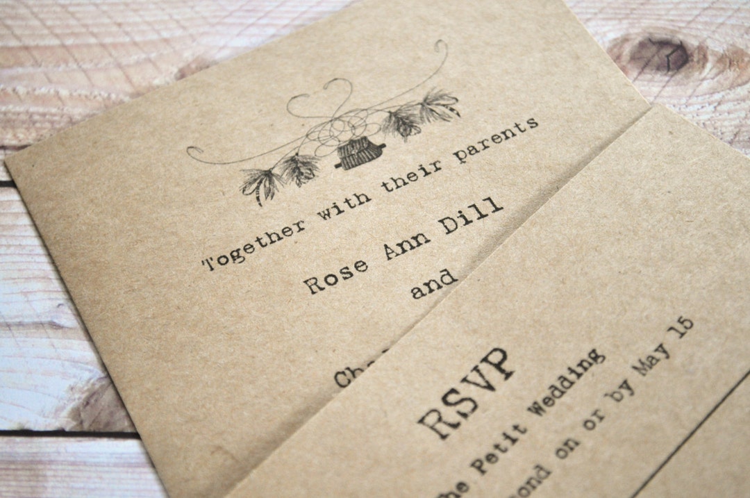 Fishing Wedding Invitations Fly Fishing Invites Camo Wedding Etsy