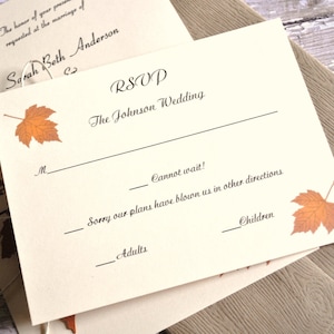 Fall Wedding Invitations, Autumn Wedding Invitations, leaf invitations, Fall Wedding Invites image 4