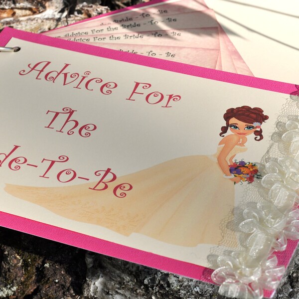 Bridal Shower Advice Guest Book Cute Bride Pink 40 Cards