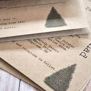 Christmas Tree Wedding Invitation Rustic Tree Wedding Invitations ...
