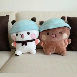 Bubu Dudu Plush Toy Set, Panda and Bear Stuffed Animal Plushie Anniversary Christmas | Valentines day, Halloween Gift For Him & Her | 20CM