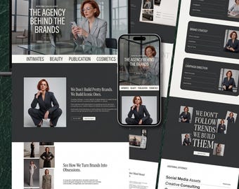 Opvallend Squarespace-sjabloon, marketingbureaus en virtuele assistenten, professioneel websiteontwerp, creatieve bedrijven.