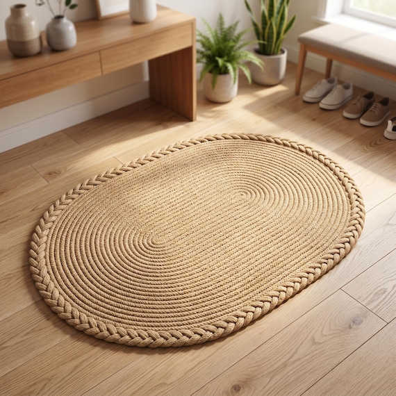 Hand Tufted Rug, Khaki Brown Jute Rug, Small Rug for Homedecor, Welcome Mat, Bath Rug, Cozy Floor Rug for Entryway, Living Room and Bedroom