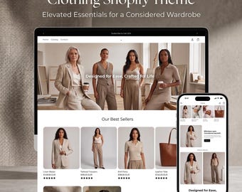 Luxe kleding Shopify website template | Premium kledingwinkel website design | Mode e-commerce thema | Shopify winkel instellen | Shopify 2.0