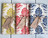 Lot de 3 torchons avec impression de fleurs de paon