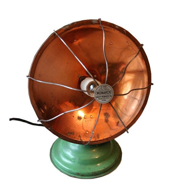 Repurposed  Shabby Industrial Copper Vintage Lamp