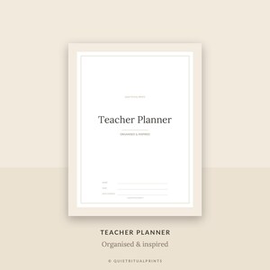 Teacher Planner Printable | Lesson Planner, Gradebook, Attendance & Class List PDF + PNG | Academic Planner | Instant Download