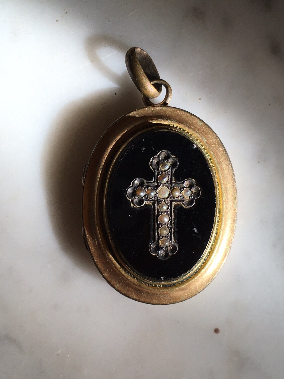 Antique Mourning Locket French Vintage Antique Cross Locket Etsy