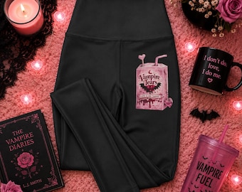 Leggings Lágrimas de Vampiro / Pantalones de Yoga Coquette Goth / Leggings Estética de Vampiro de Cintura Alta / Ropa Deportiva Espeluznantemente Linda / Moda BookTok