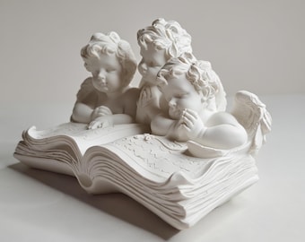 Artículo n.° 2060 Molde de látex de ángel sobre libro para decoración de tumba