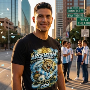 Argentina Soccer Shirt, Vamos Argentina Futbol Fan Gift, Argentina Football Graphic Tee, Argentina T-shirt 2026, Retro Soccer Puma Apparel
