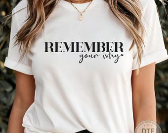 Remember Your Why Dtf Transfer, Positive Saying Ready To Press, Inspirational Quote Heat Transfer, Motivational Iron On Decal, Inspiring Dtf