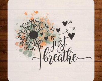 Just Breathe Dtf Transfer, Positive Saying Ready To Press, Inspirational Quotes Heat Transfer, Motivational Iron On Decal, Inspiring Dtf