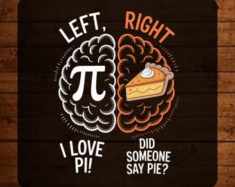 Me encanta Pi, cerebro izquierdo y derecho, transferencia DTF, citas sarcásticas retro listas para planchar, transferencia térmica con cita divertida, calcomanía termoadhesiva de humor para adultos