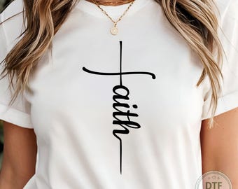 Faith Cross Dtf Transfer, God Jesus Ready To Press, Faithful Religious Dtf Print, Bible Verse Iron On Transfer, Gift For Christian