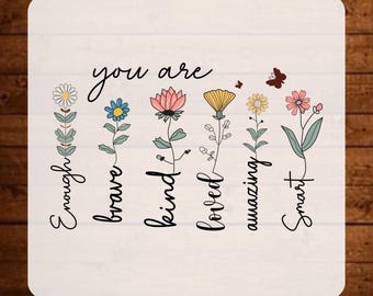 You Are Affirmative Words Dtf Transfer, Positive Saying Ready To Press, Inspirational Quotes Heat Transfer, Motivational Iron On Decal