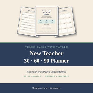 30-60-90-dagenplanner voor nieuwe leerkrachten, handleiding voor het eerste jaar in het basis- en voortgezet onderwijs (digitale download)