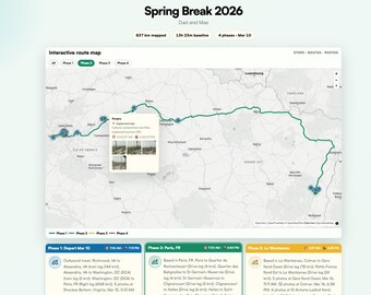 Interactive Travel Dashboard | Extended Package | Geotagged Photo Map | Up to 3 GB