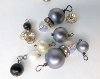 Grab Bag Glass Pearls  - Small Mixed Lot - Recycled Beads - DIY beading supplies