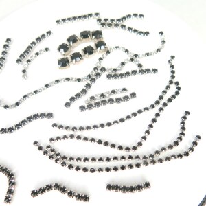 Lot of Vintage Black Rhinestone Supply Rhinestone Chain - Etsy
