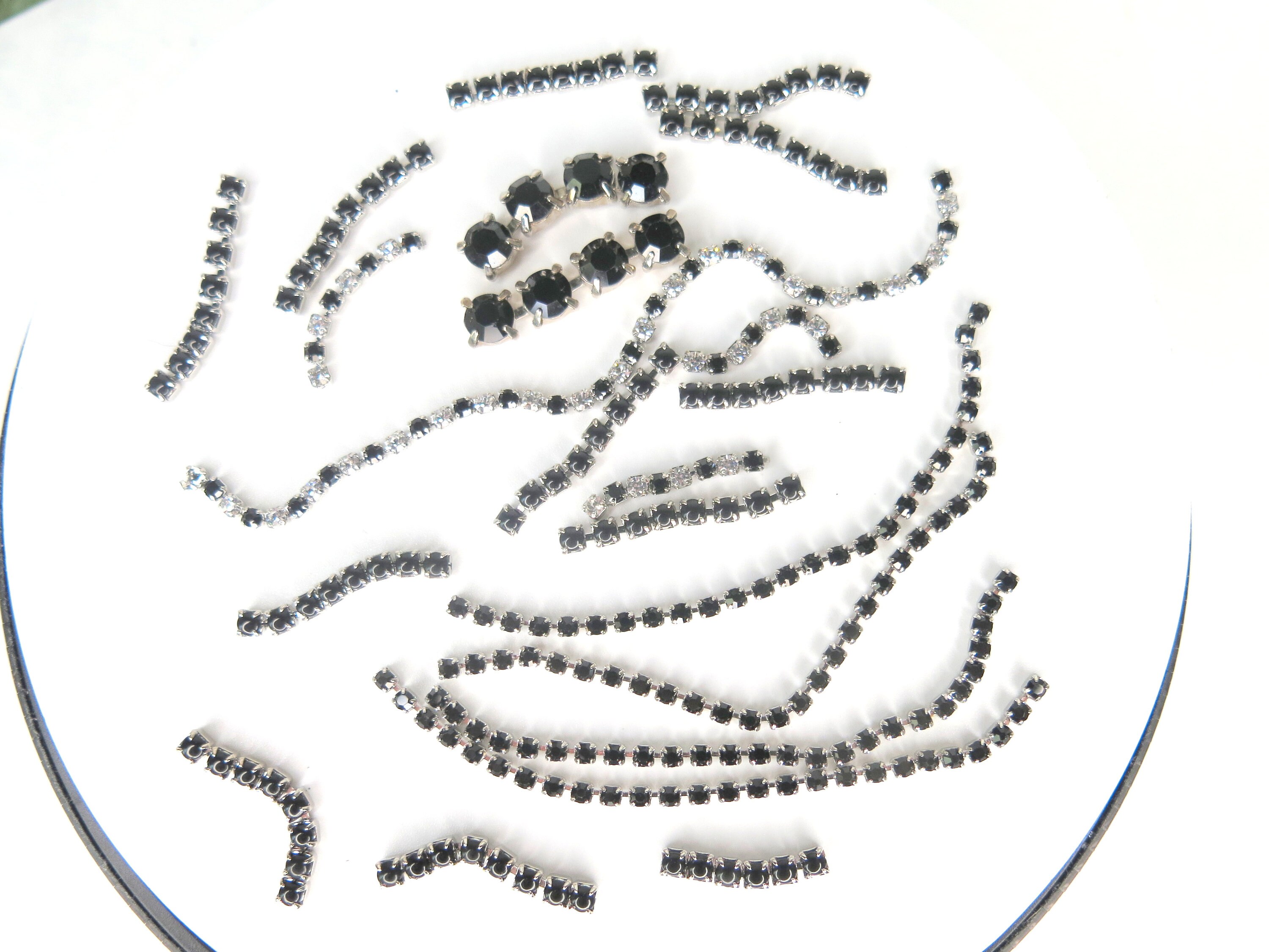 Lot of Vintage Black Rhinestone Supply Rhinestone Chain - Etsy
