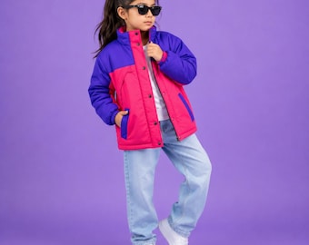90s Retro Youth Colorblock Windbreaker Jacket, Handmade Rave Streetwear Coat