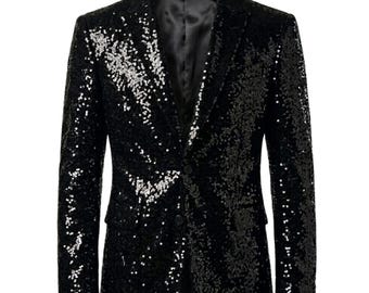 Billie Jean Sequin Jacket Michael Jackson Black Sparkle Concert Costume MJ Gothic Cosplay Jacket