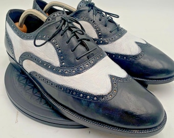 Vintage Bragano Cole Haan Wingtip Oxford Spectator Dress Shoes Sz. 10.5 M Brogue