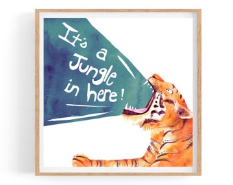 Tiger -- Giclee Art Print Jungle Animal Kid Room Wall Art